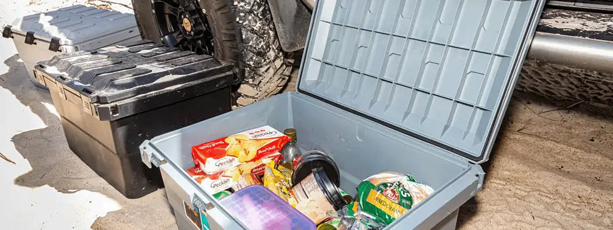 Storage bins for overlanding gear