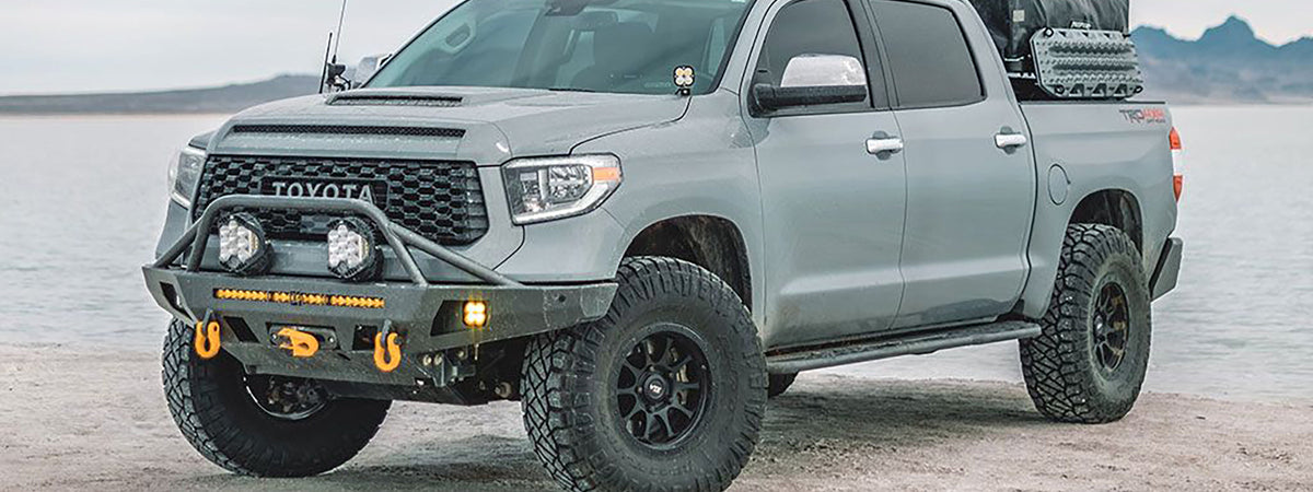 Tundra with bull bar and LED lights