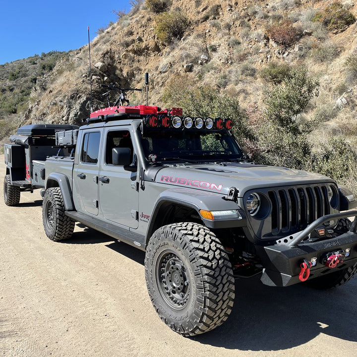 Jeep Gladiator with overlanding trailer