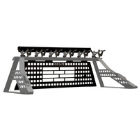 Metal chase rack with grid pattern on a white background