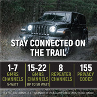 Jeep Wrangler JL, and Gladiator JT Two-Way GMRS Mobile Radio Kit
