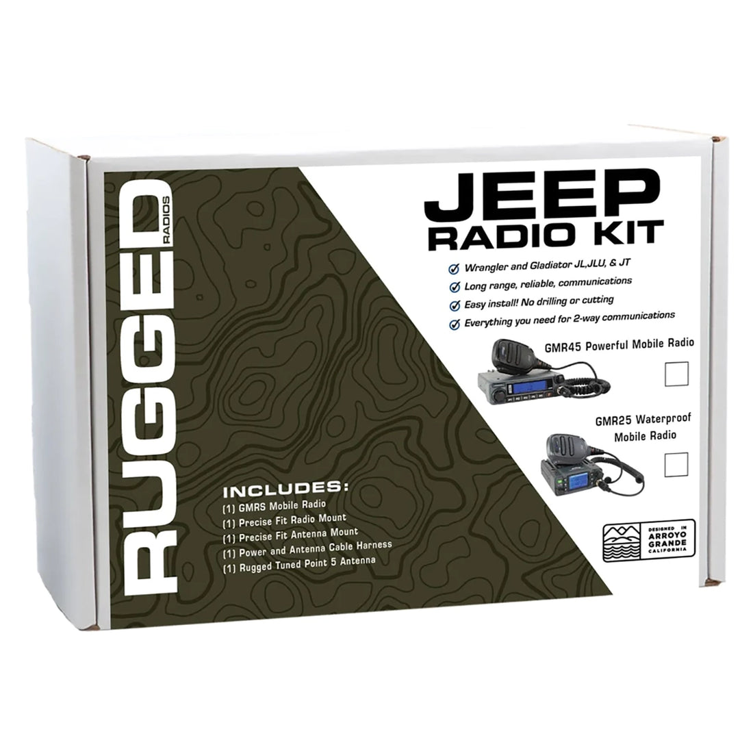 Jeep Wrangler JL, and Gladiator JT Two-Way GMRS Mobile Radio Kit