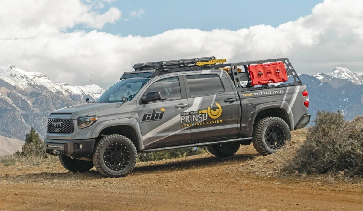 CBI Prinsu Pro aluminum roof rack on a Toyota platform