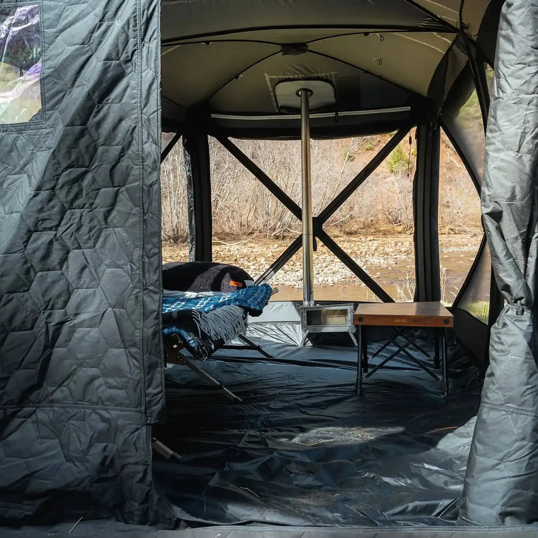Free Spirit Hub 4 Double tent in use at base camp