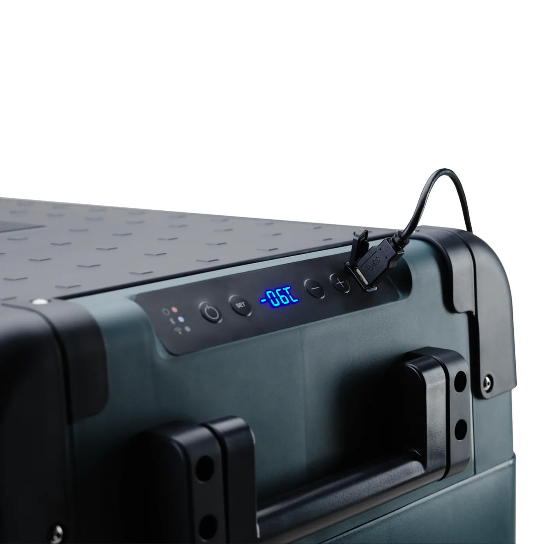 CFX2 45 portable cooler interior basket and controls