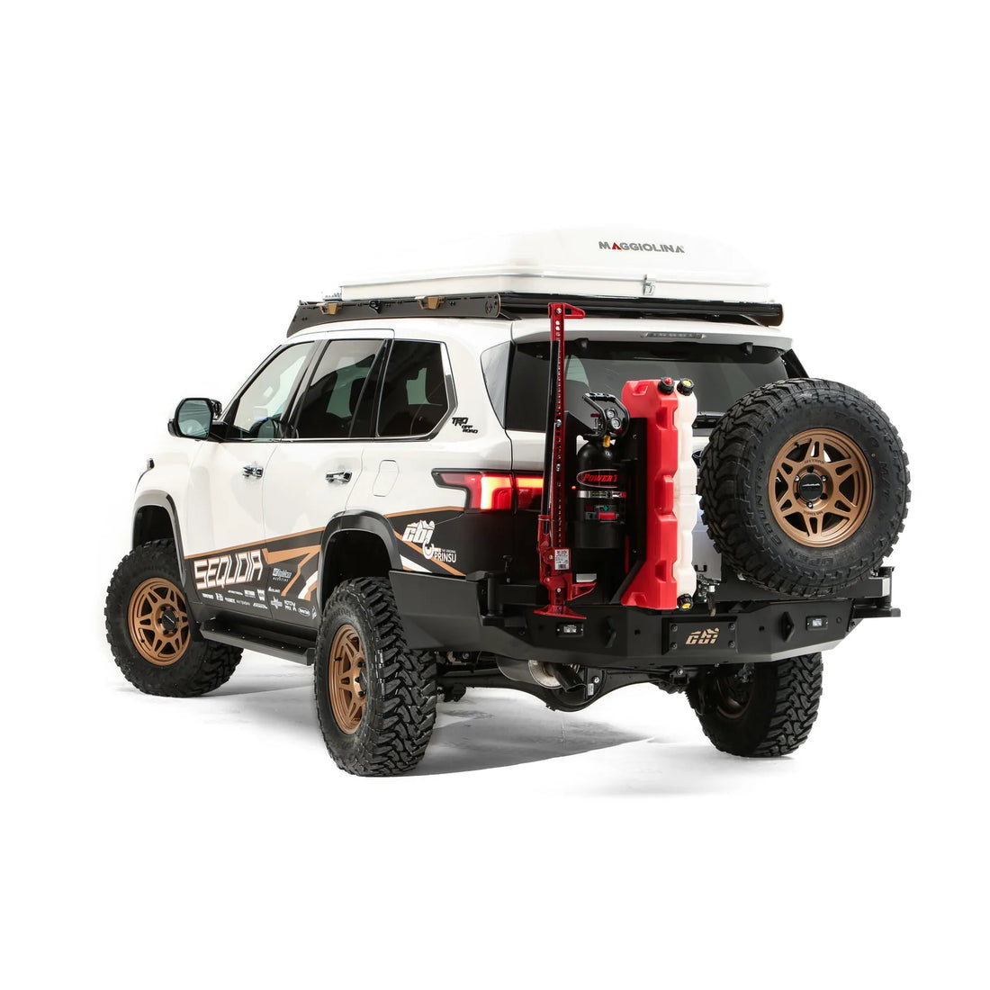 SEMA Sequoia with CBI Classic rear bumper installed, rear angle