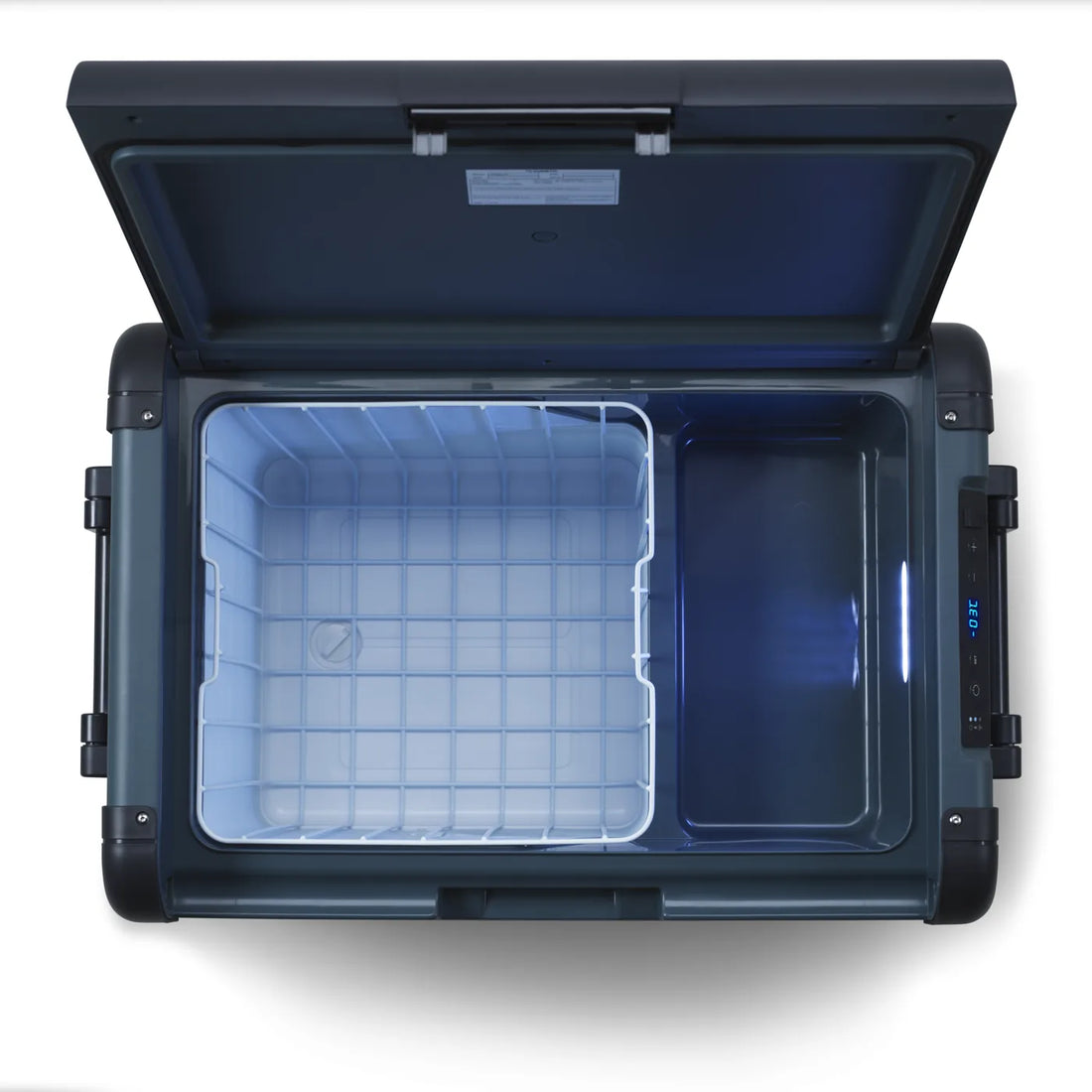CFX2 57 portable cooler open with basket