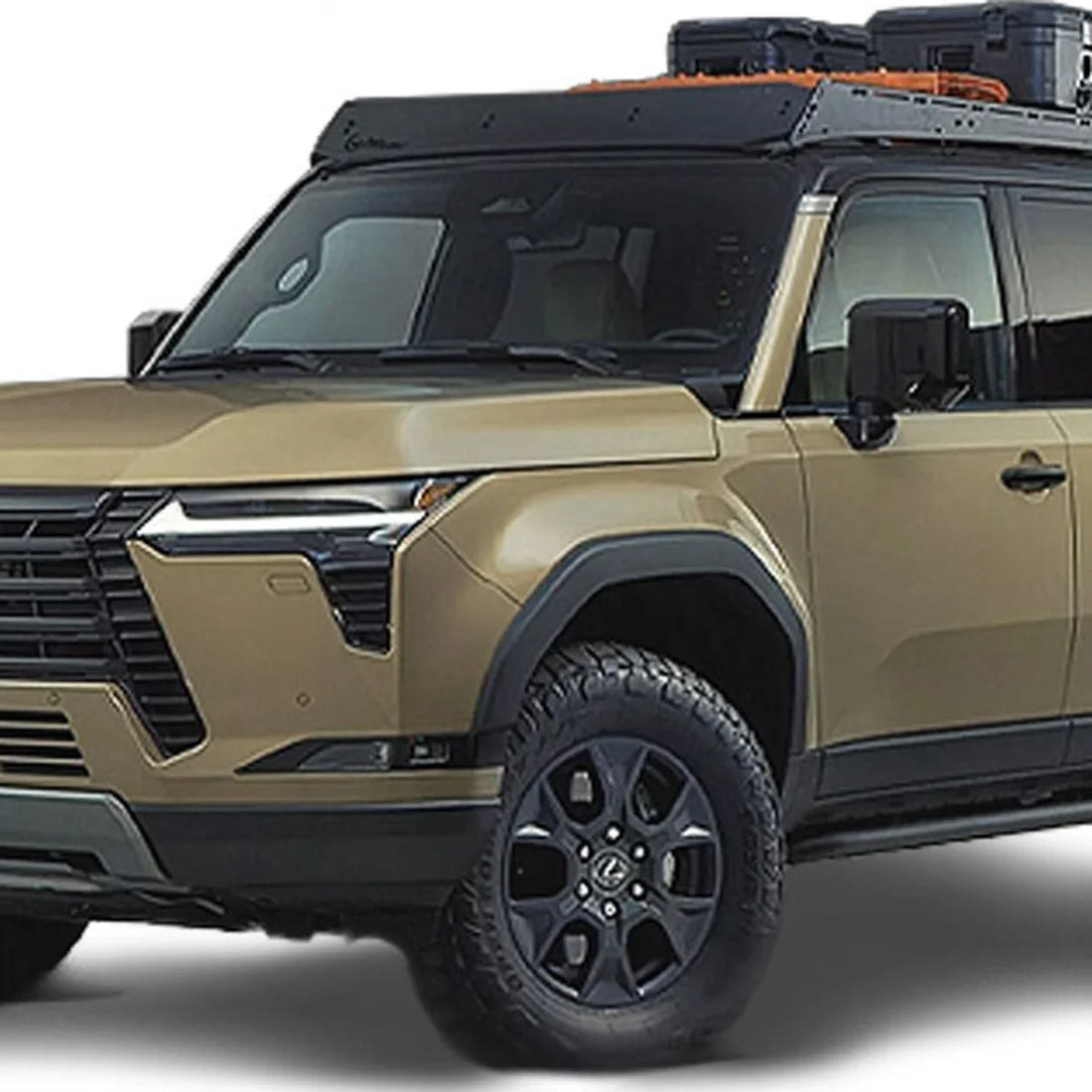Lexus GX550 with Prinsu Pro roof rack at an auto show