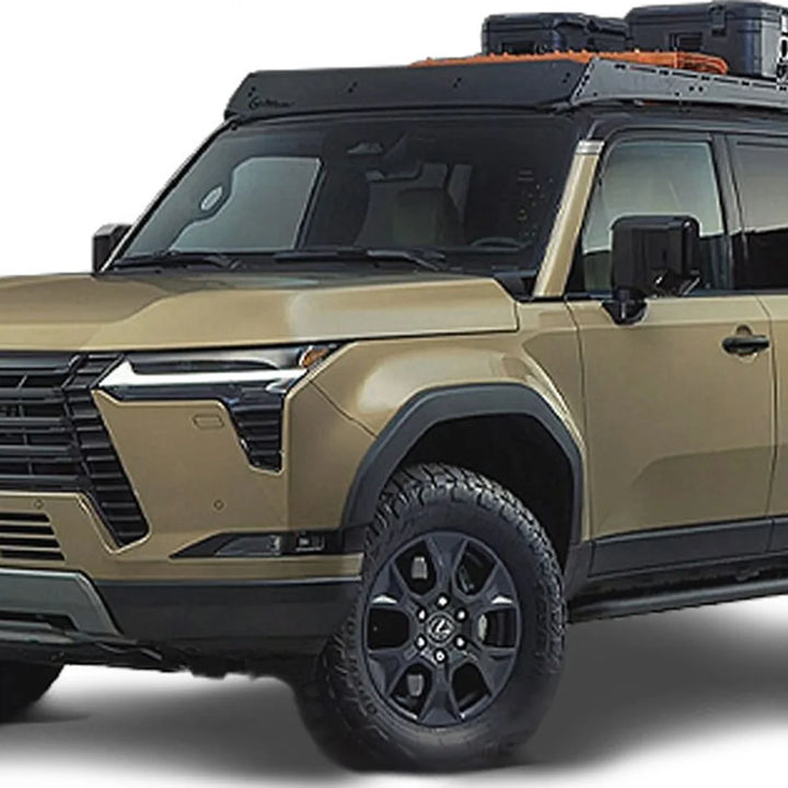 Lexus GX550 with Prinsu Pro roof rack at an auto show