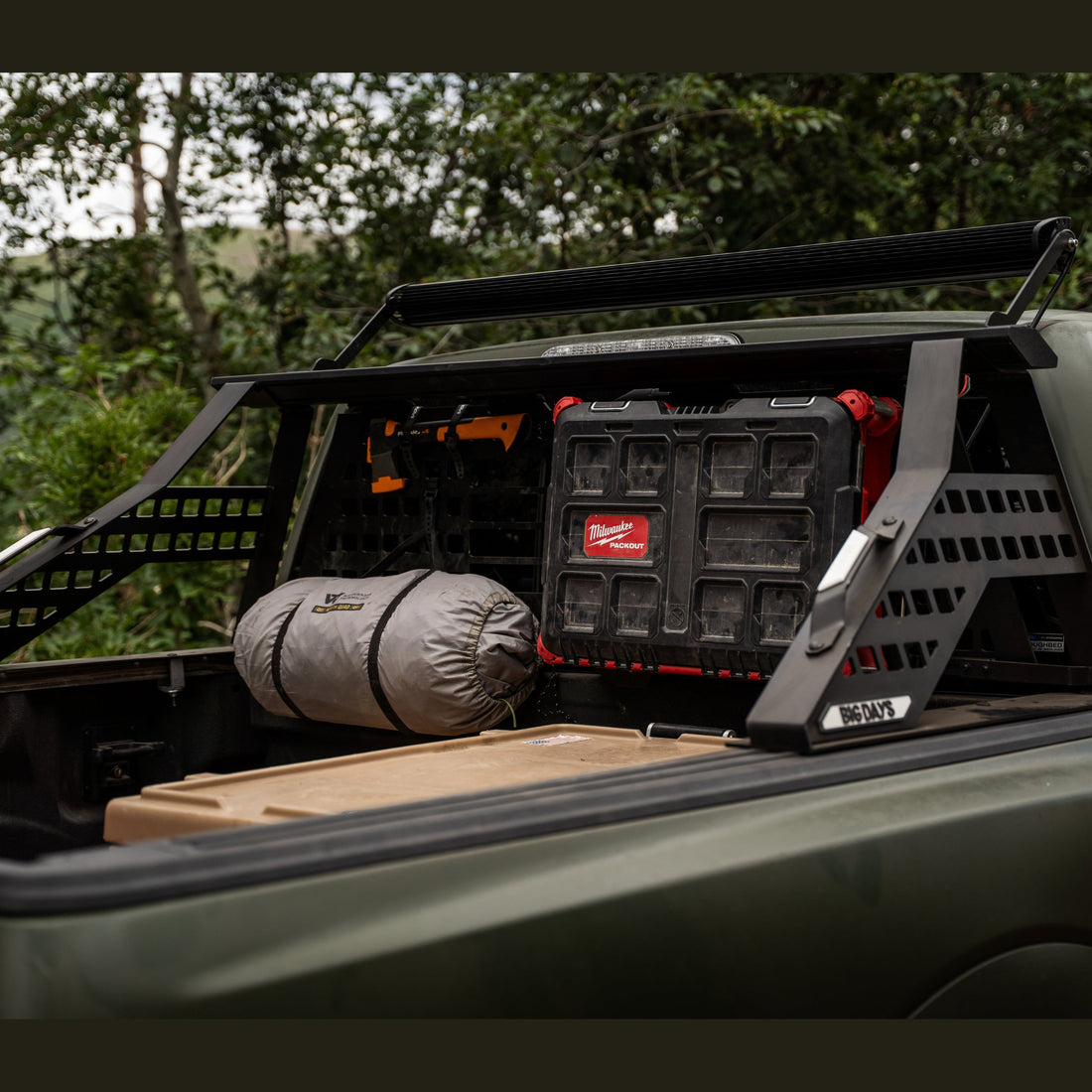 Headache Rack Pro installed behind the cab on a pickup Chase Rack
