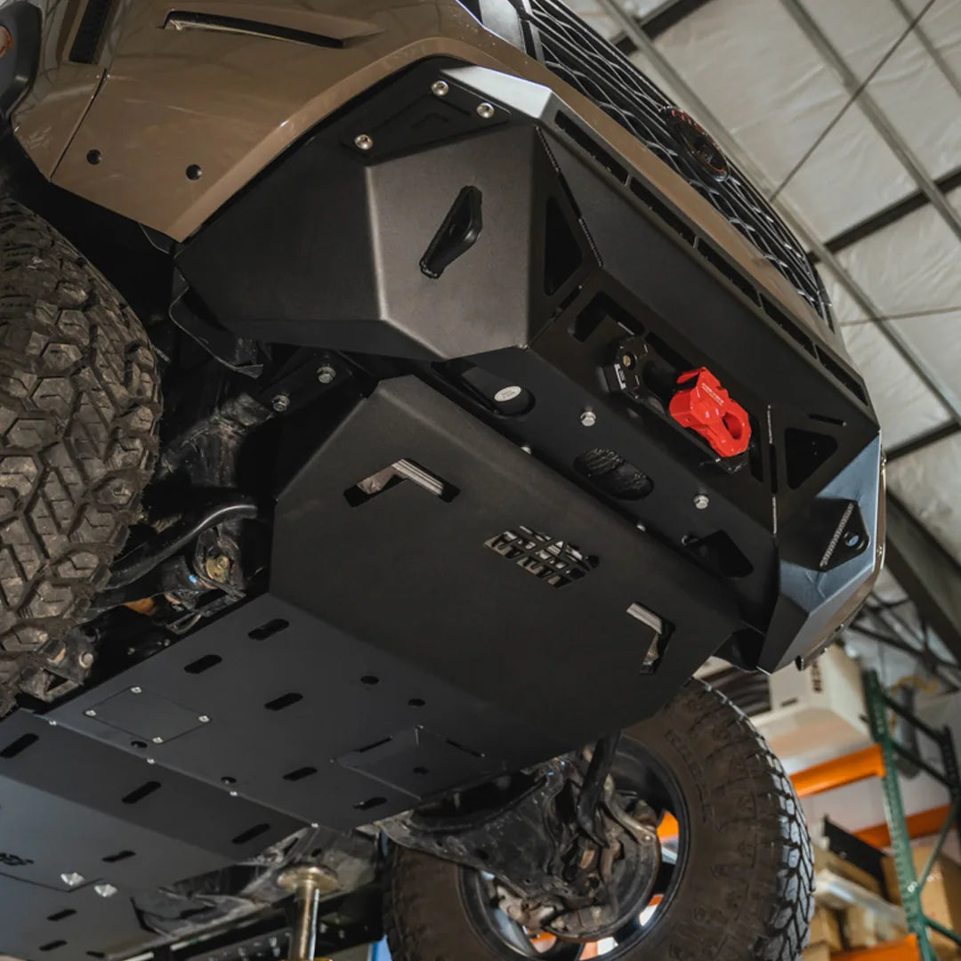 Nissan Frontier front skid plate installed view