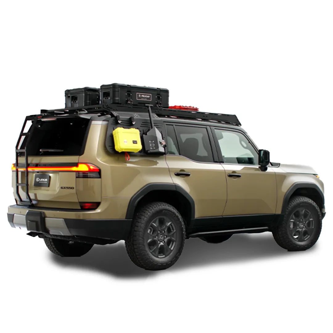Rear three-quarter of Lexus GX550 with Prinsu Pro roof platform