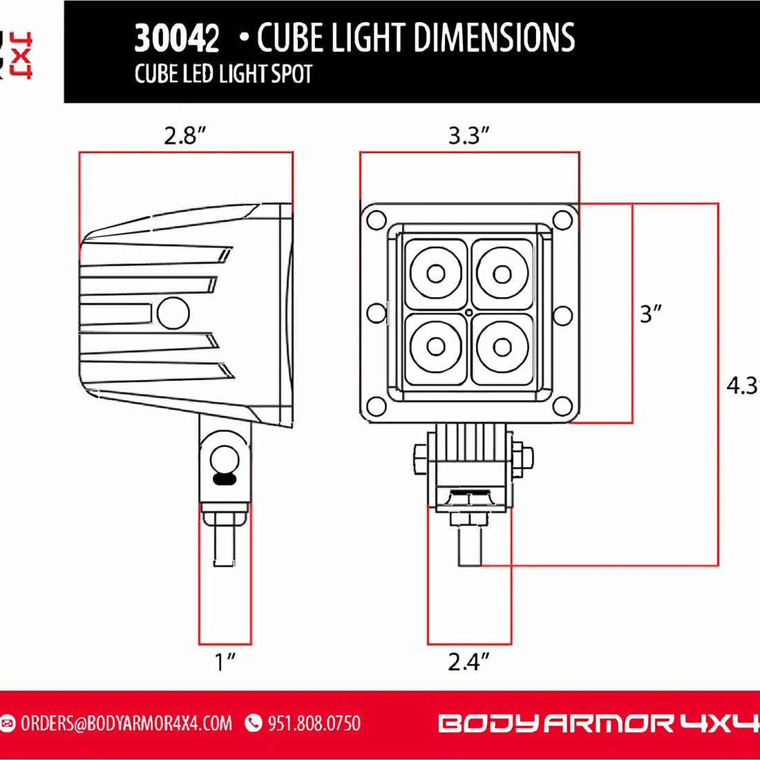 Blackout LED Cube Spot Light 4