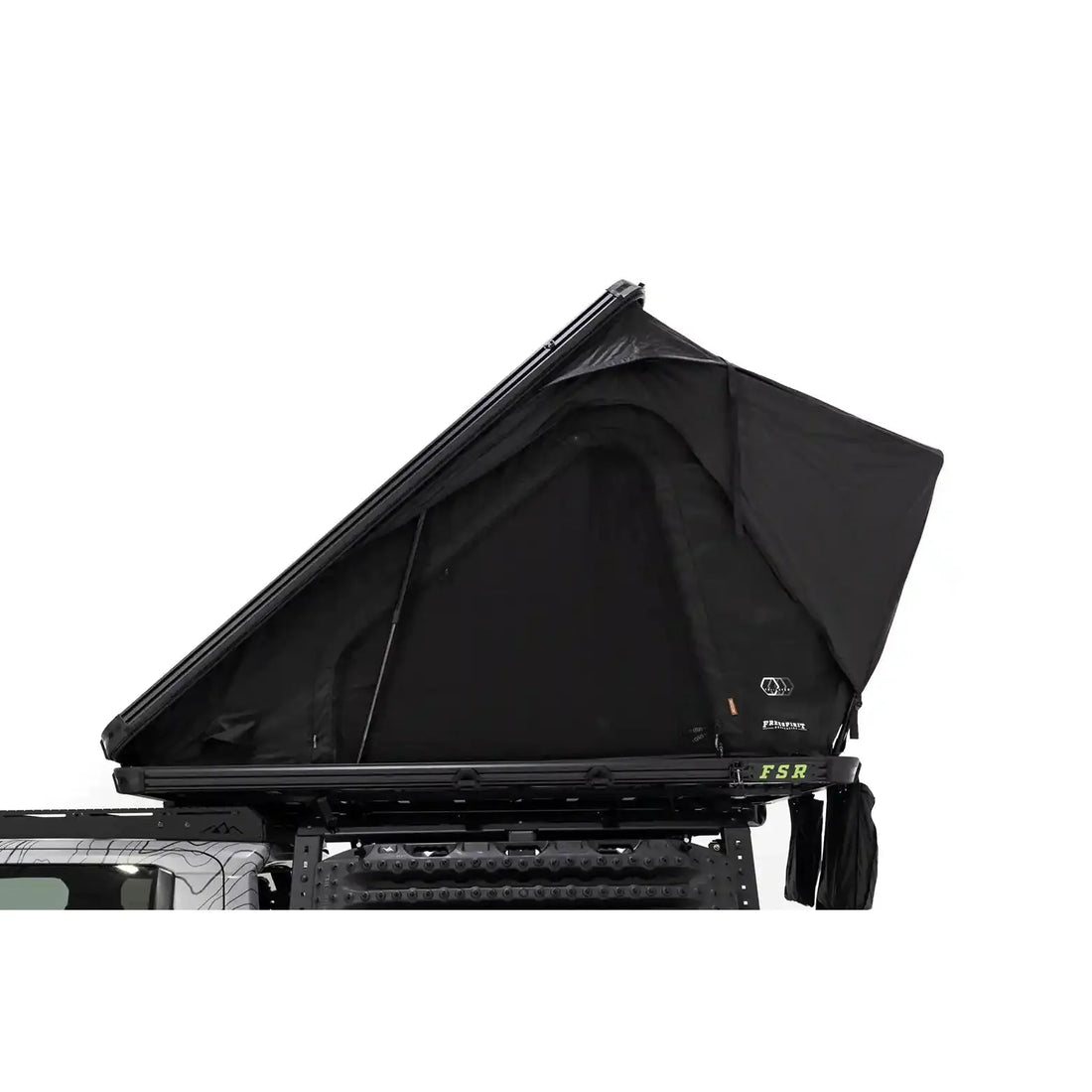 Free Spirit Aspen Pro Standard rooftop tent mounted on a Tacoma bed rack