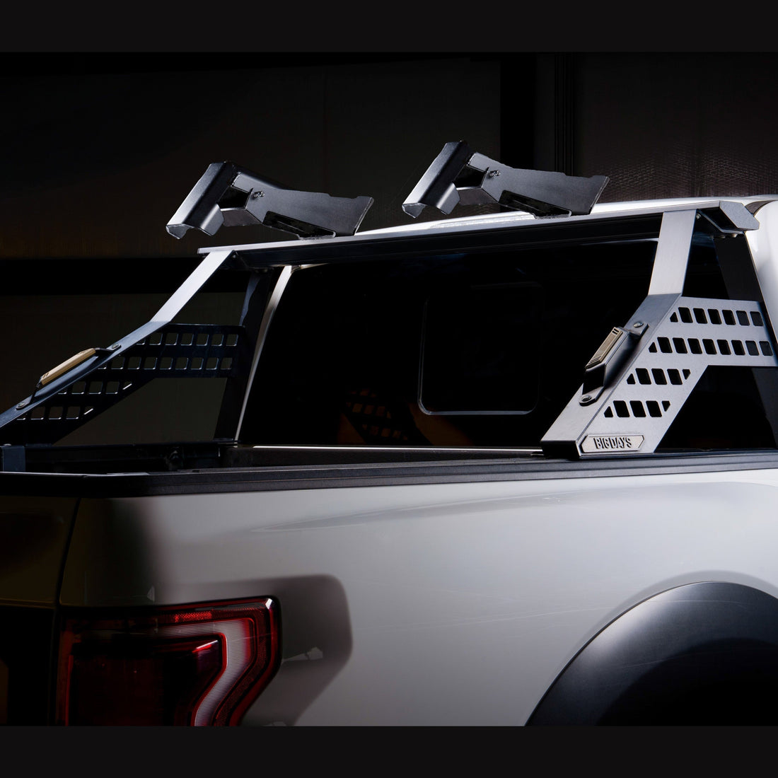 Big Days motorcycle mount hardware on the upper crossbar T-track