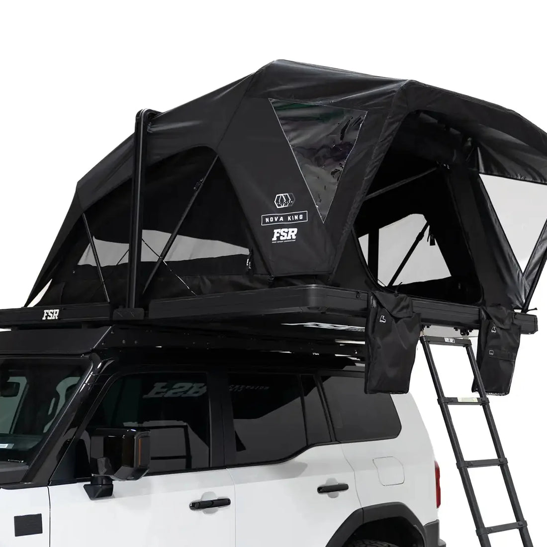 Free Spirit Nova King rooftop tent with door and windows open