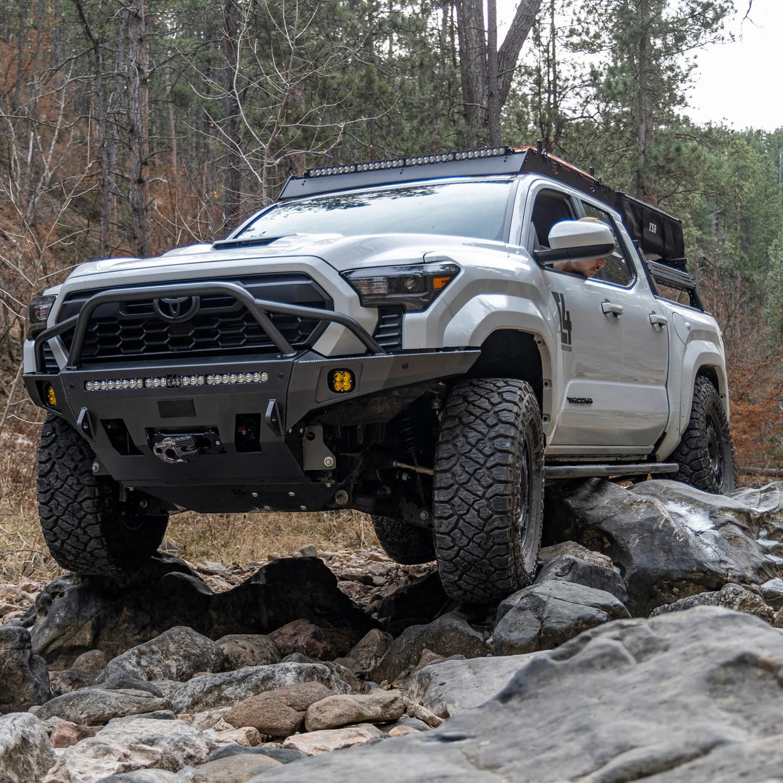 C4 Tacoma Overland Front Full-Height Bull Bar + Hoops 2024-2026 image 6