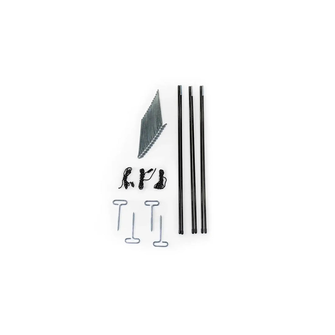 Poles, stakes, and guy lines included with the Free Spirit Hub 4XL tent