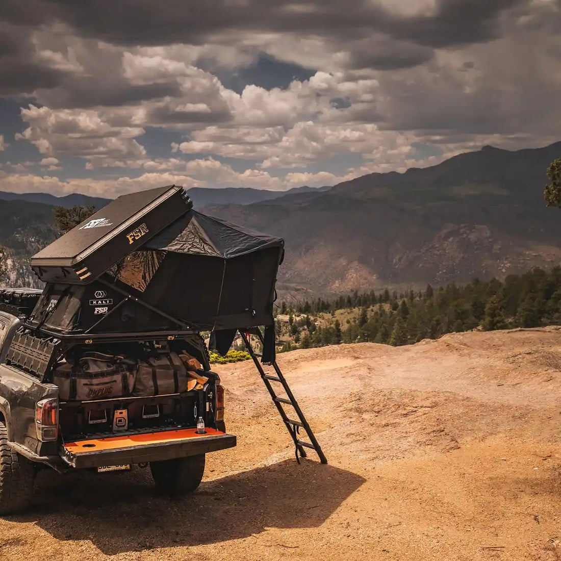 Free Spirit Kali rooftop tent set up for overlanding