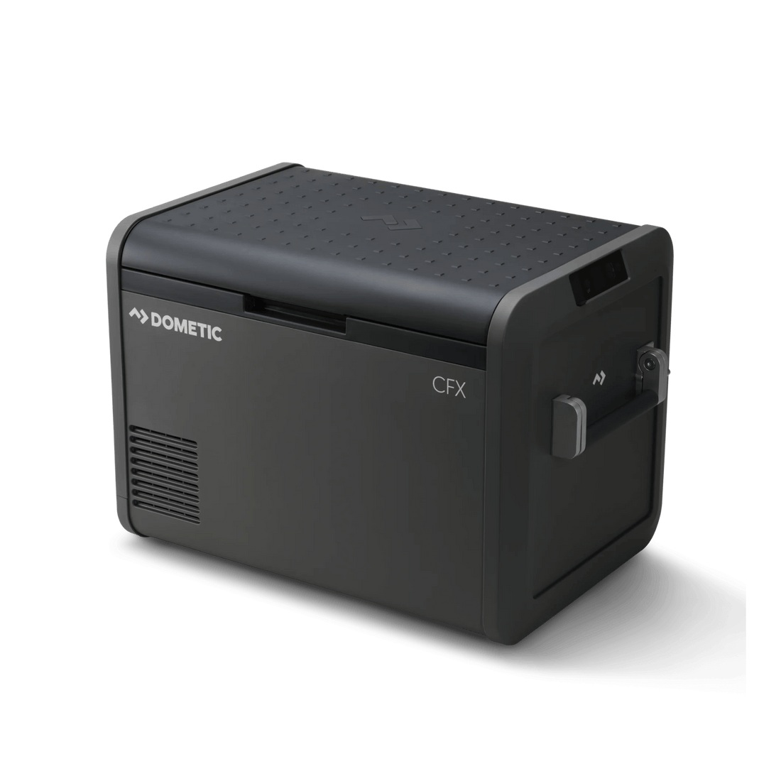 Dometic CFX5 55IM electric cooler with ice maker, front three-quarter view
