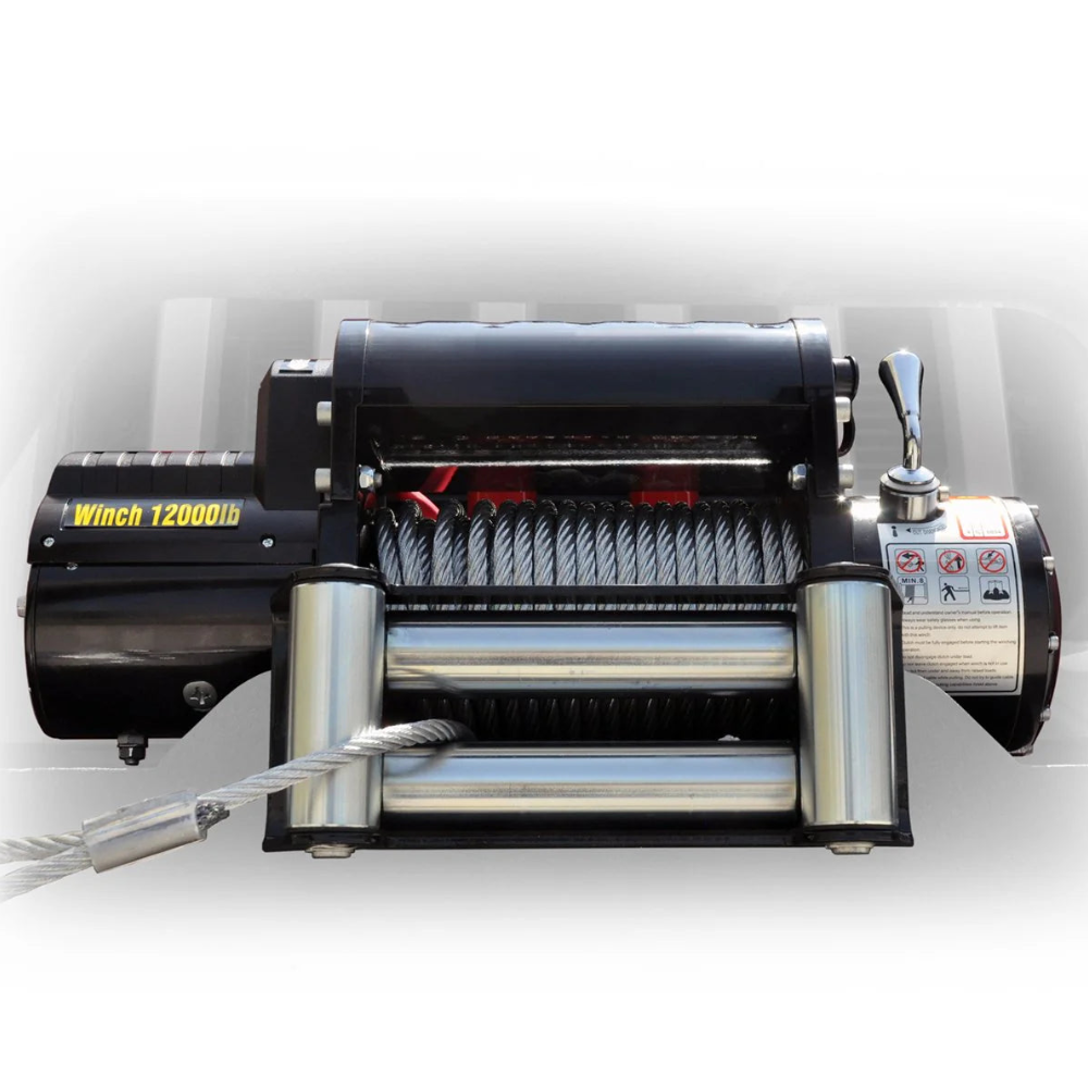 Winch with cable on a white background