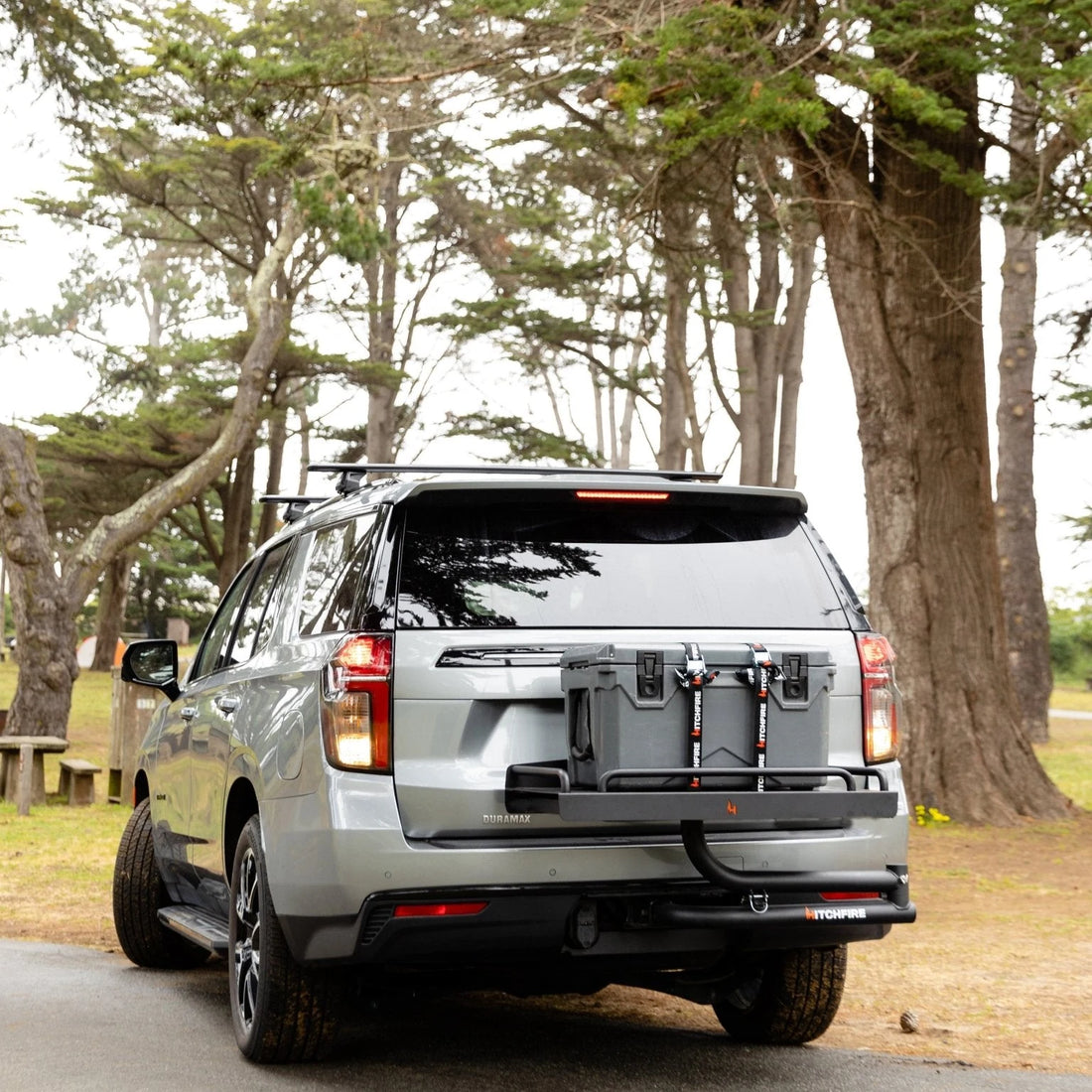 HitchFire Ledge XL swing-out cargo platform open box view 5