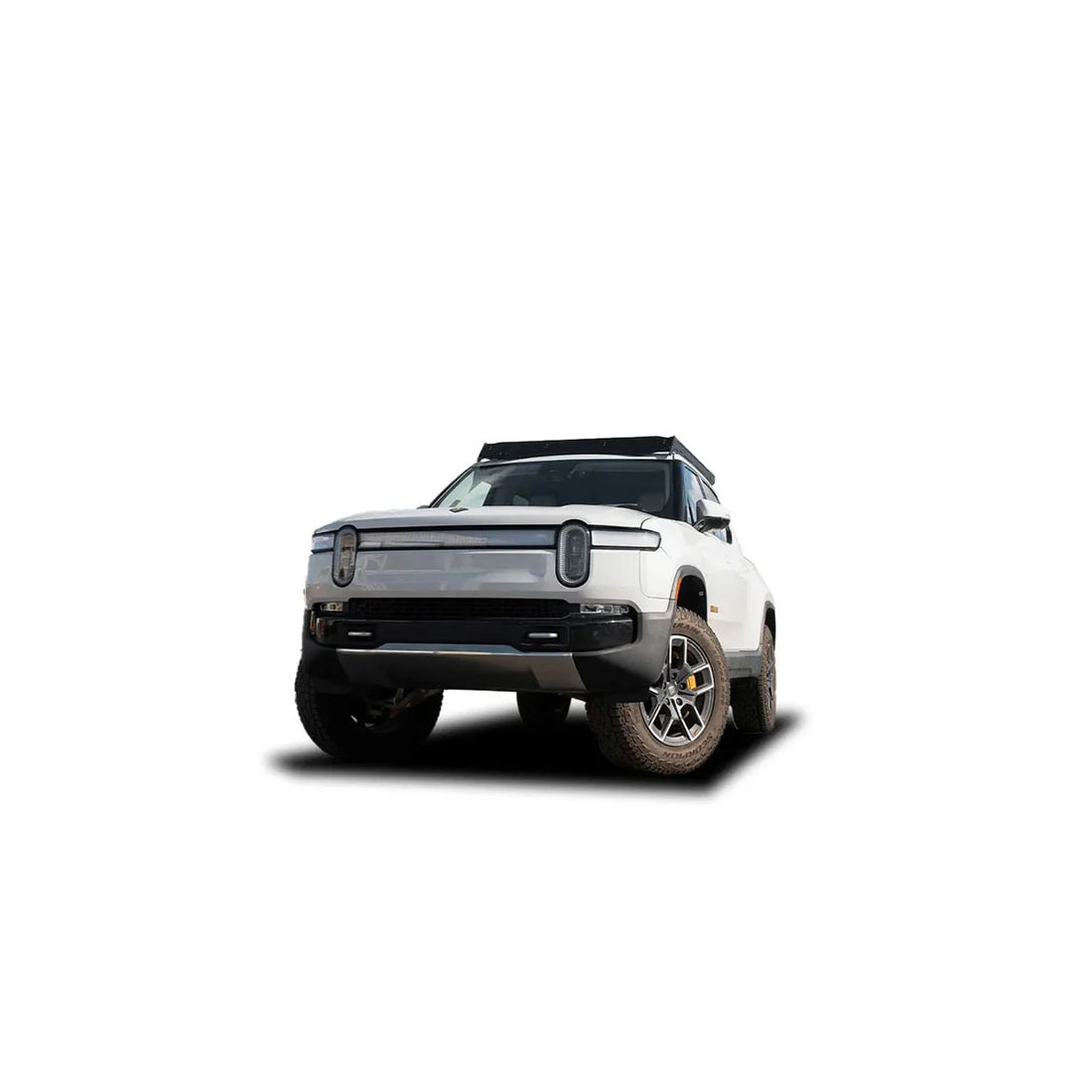 Rivian R1T with Prinsu Pro aluminum roof platform rear view