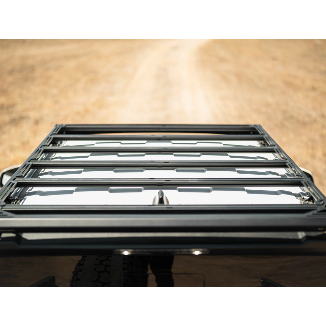 Metal ladder on a wooden floor