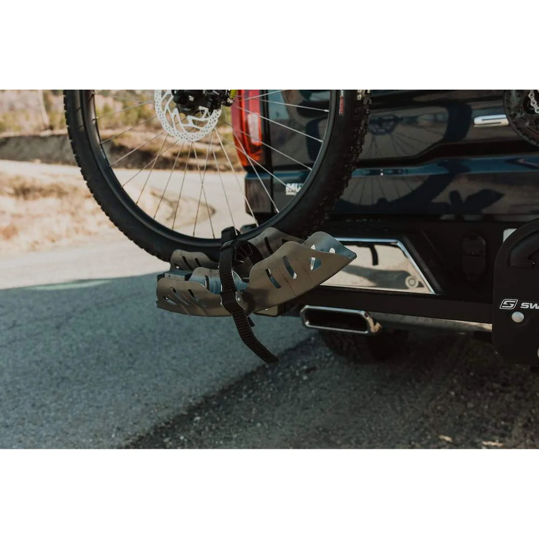 Swagman Chinook hitch rack lifestyle with bikes secured