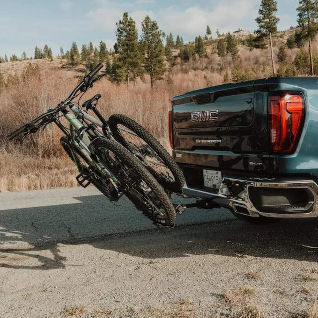 Chinook frame-contact hitch bike rack on an overland vehicle