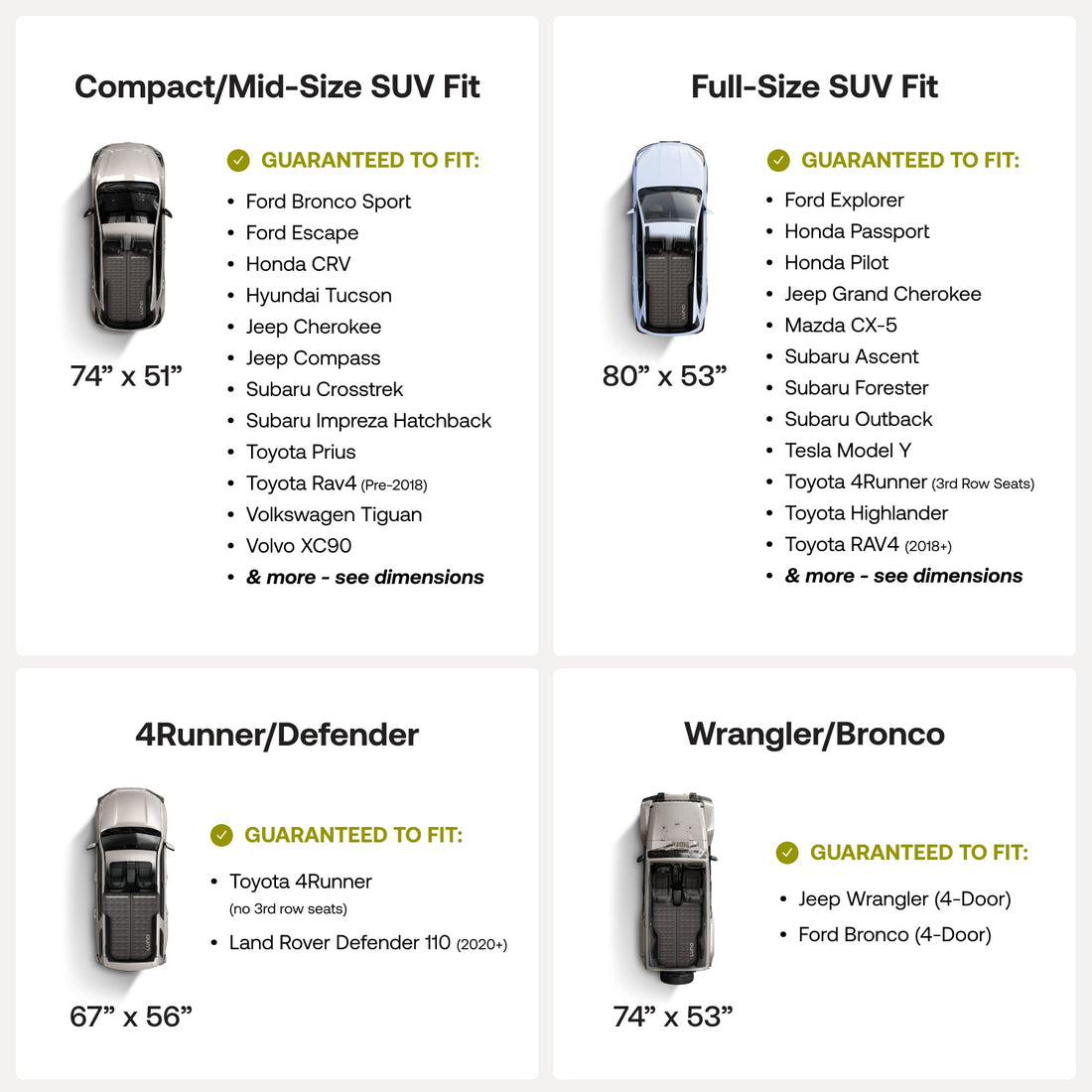 Luno AIR Pro Wrangler/Bronco Vehicle Mattress