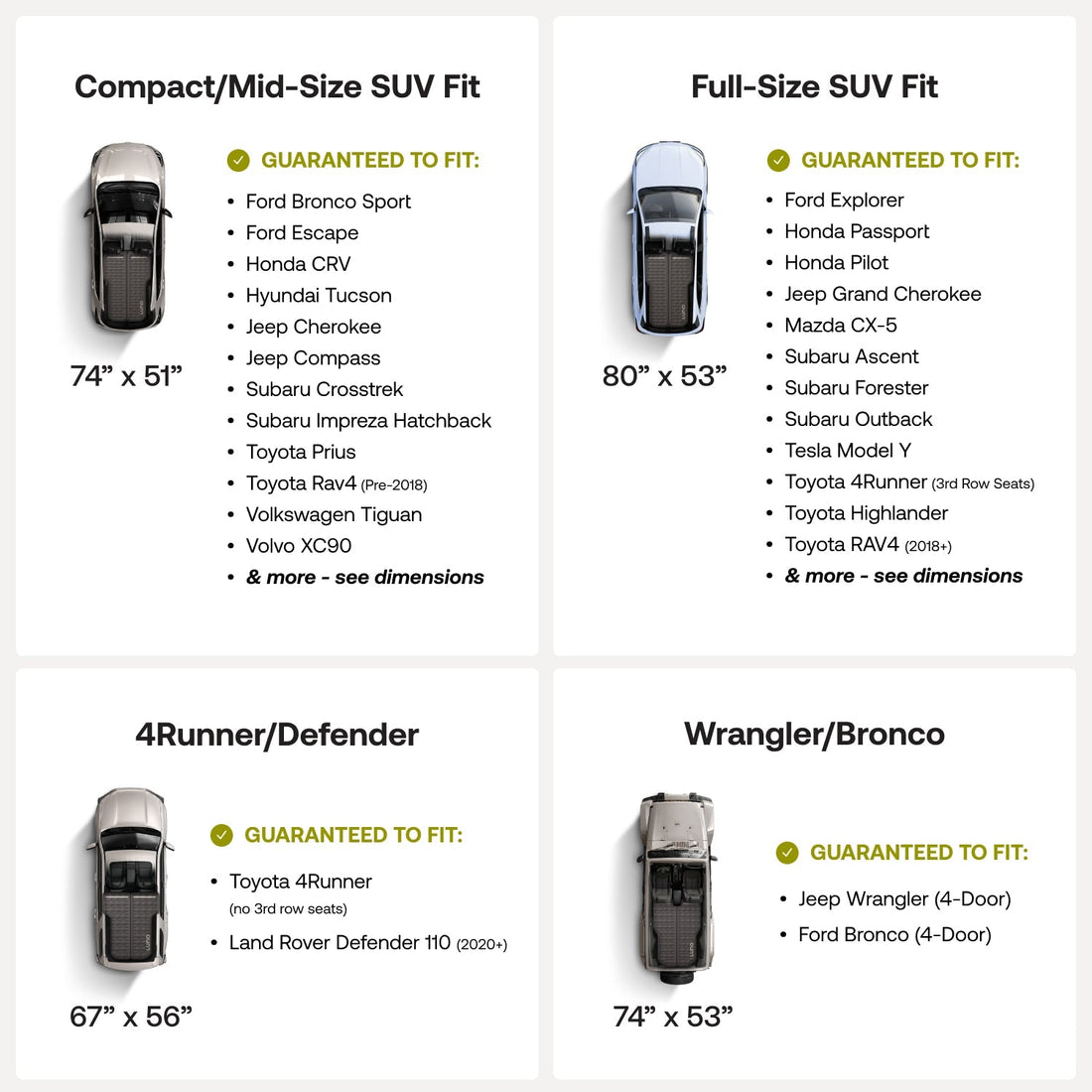 Luno AIR Pro Wrangler/Bronco Vehicle Mattress