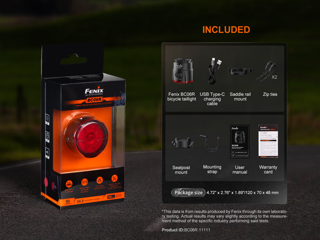 Fenix BC06R Smart Bike Taillight - Brake Sensing Rear Light