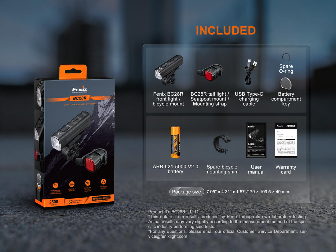 Fenix BC28R Smart Bike Light Combo - Head & Tail Lights