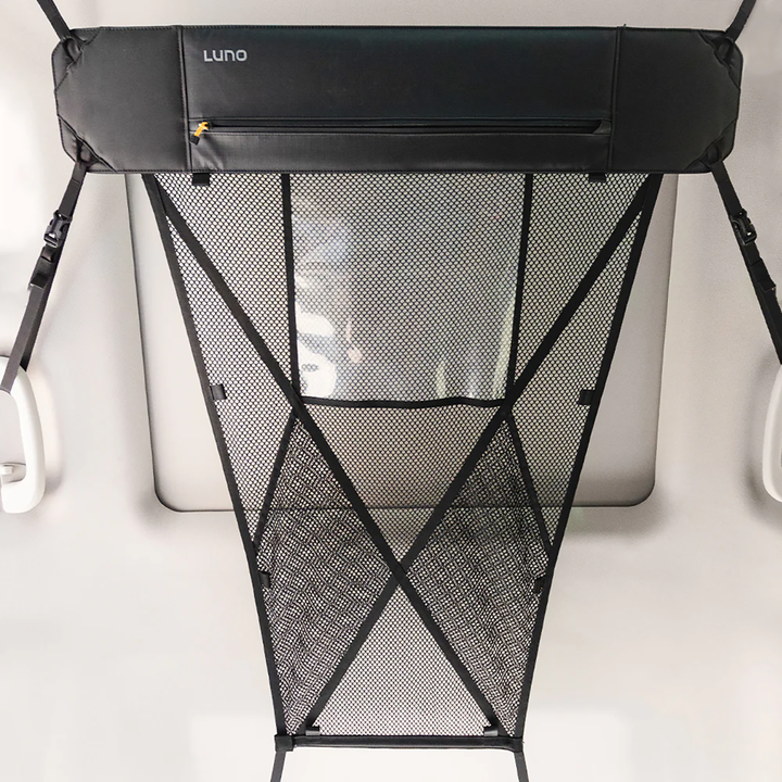 Luno cargo hammock overhead storage net in a vehicle