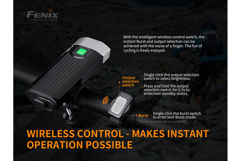 Fenix BC30 V2.0 MTB Bike Light - 2200 Lumen Wireless Remote