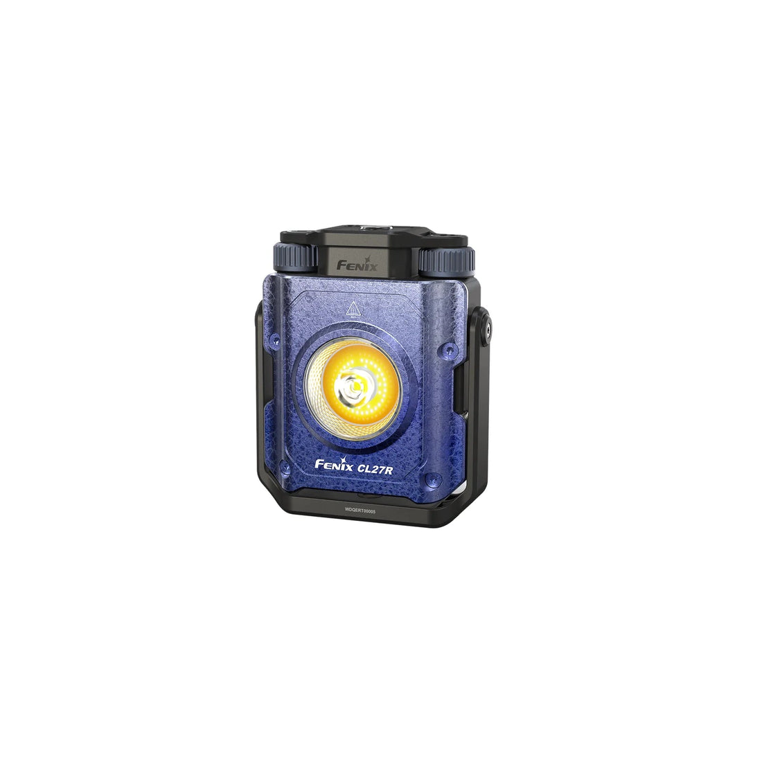 Fenix CL27R lantern in blue, front view with the light panel on