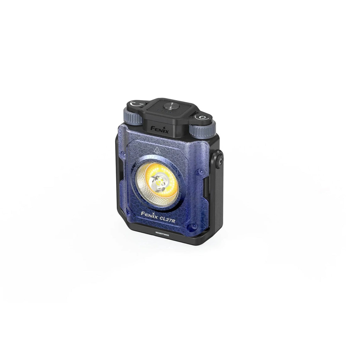 Fenix CL27R lantern in blue, angled view showing the side and top