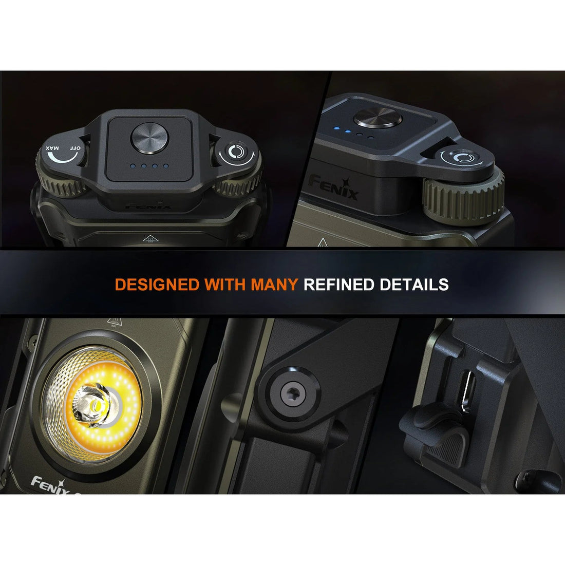 Fenix CL27R lantern design details close-up
