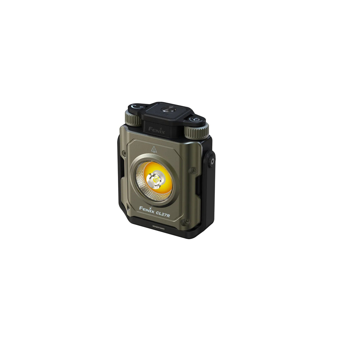Fenix CL27R lantern in green, angled view showing the side and top