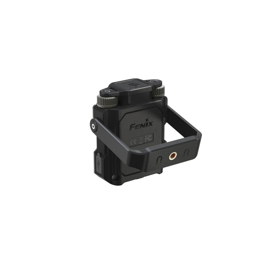 Fenix CL27R lantern rear view with the fold-out stand and mounting point
