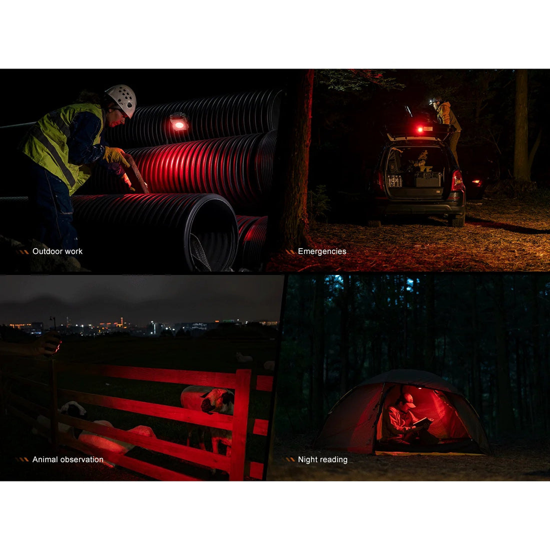 Fenix CL27R red light modes in use at night