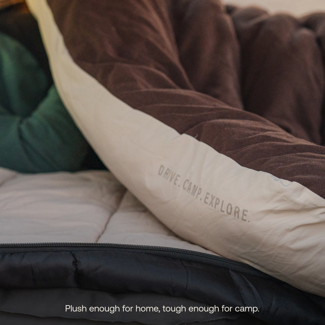 Close-up of a sleeping bag with &