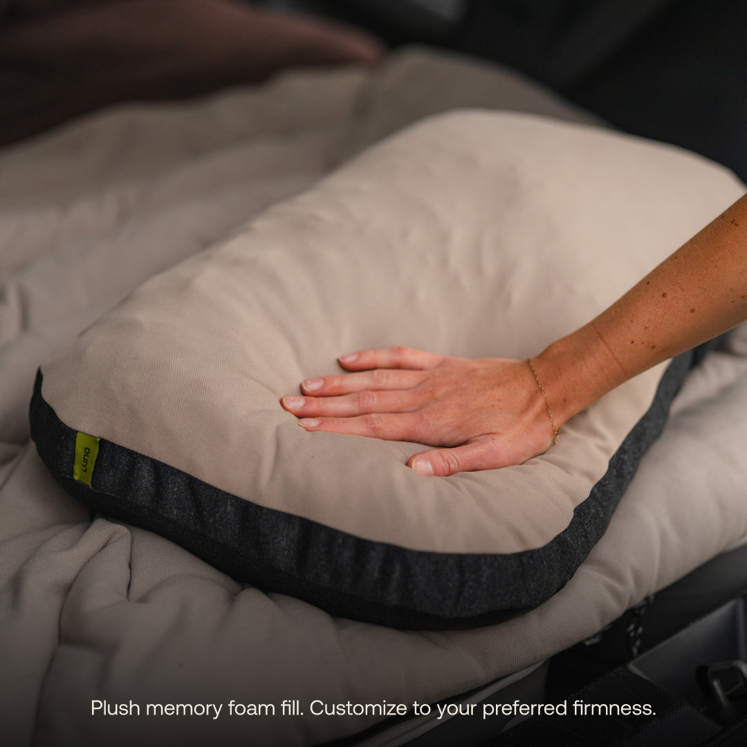Shredded memory foam fill, adjustable firmness