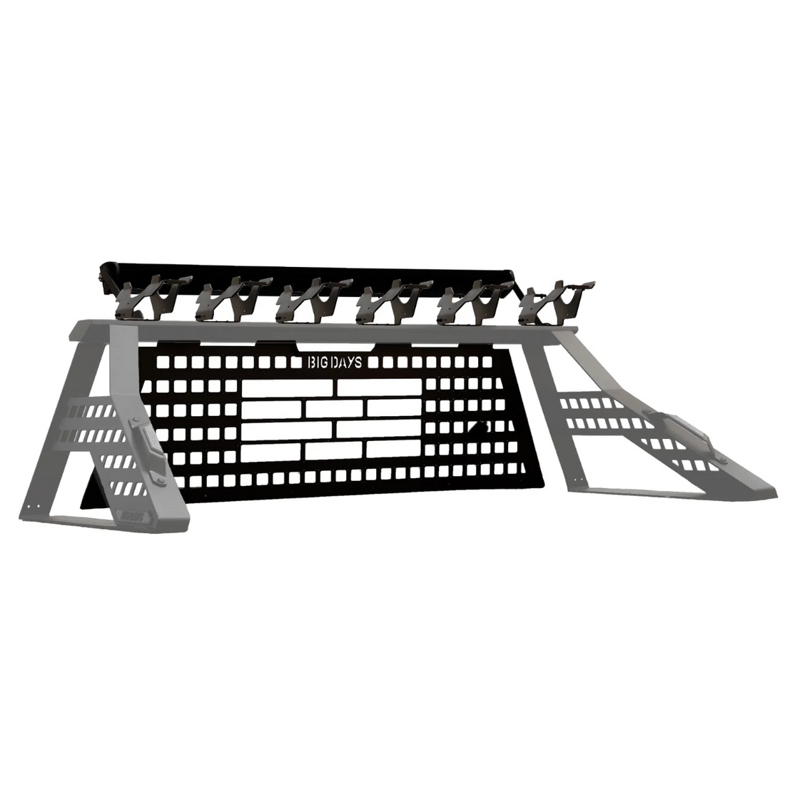 Metal chase rack with grid pattern on a white background