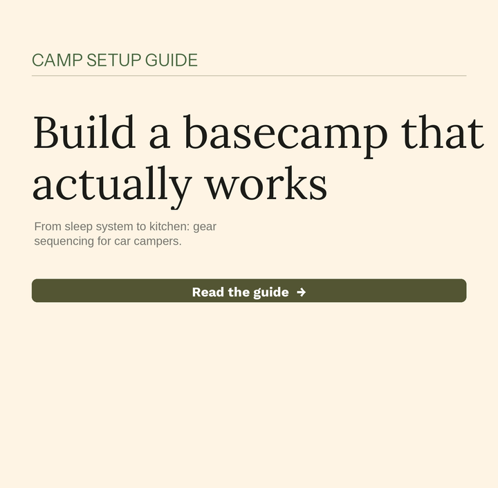 Car camping setup guide promo banner