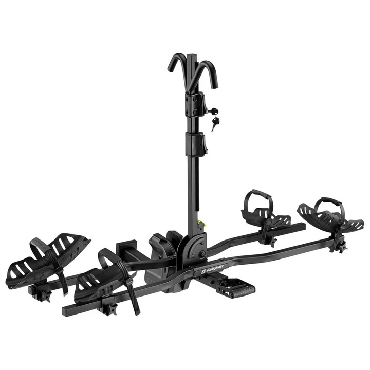 Black Swagman bike rack on a white background