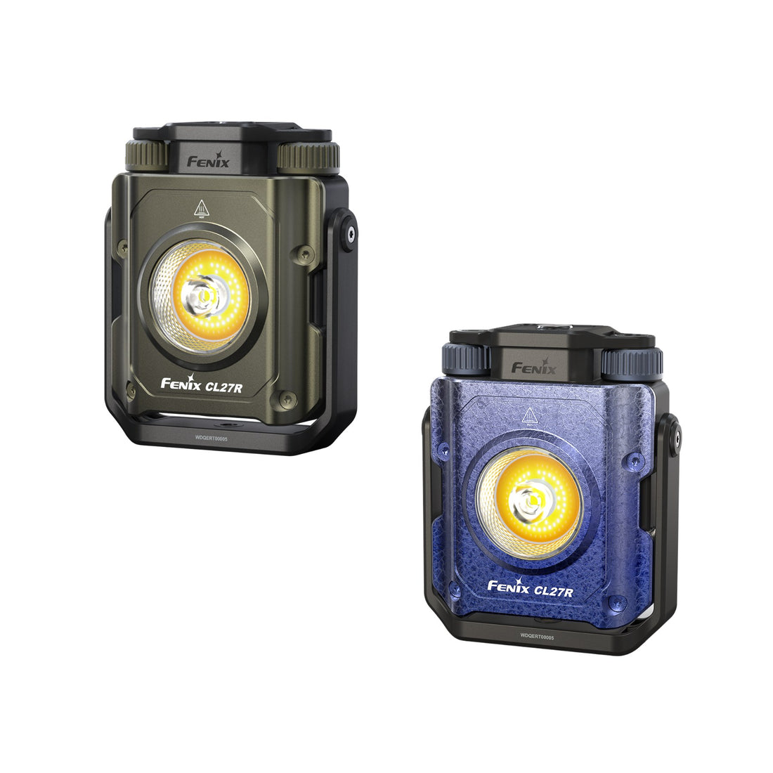 Fenix CL27R rechargeable lantern in Wild Green and Glacier Blue