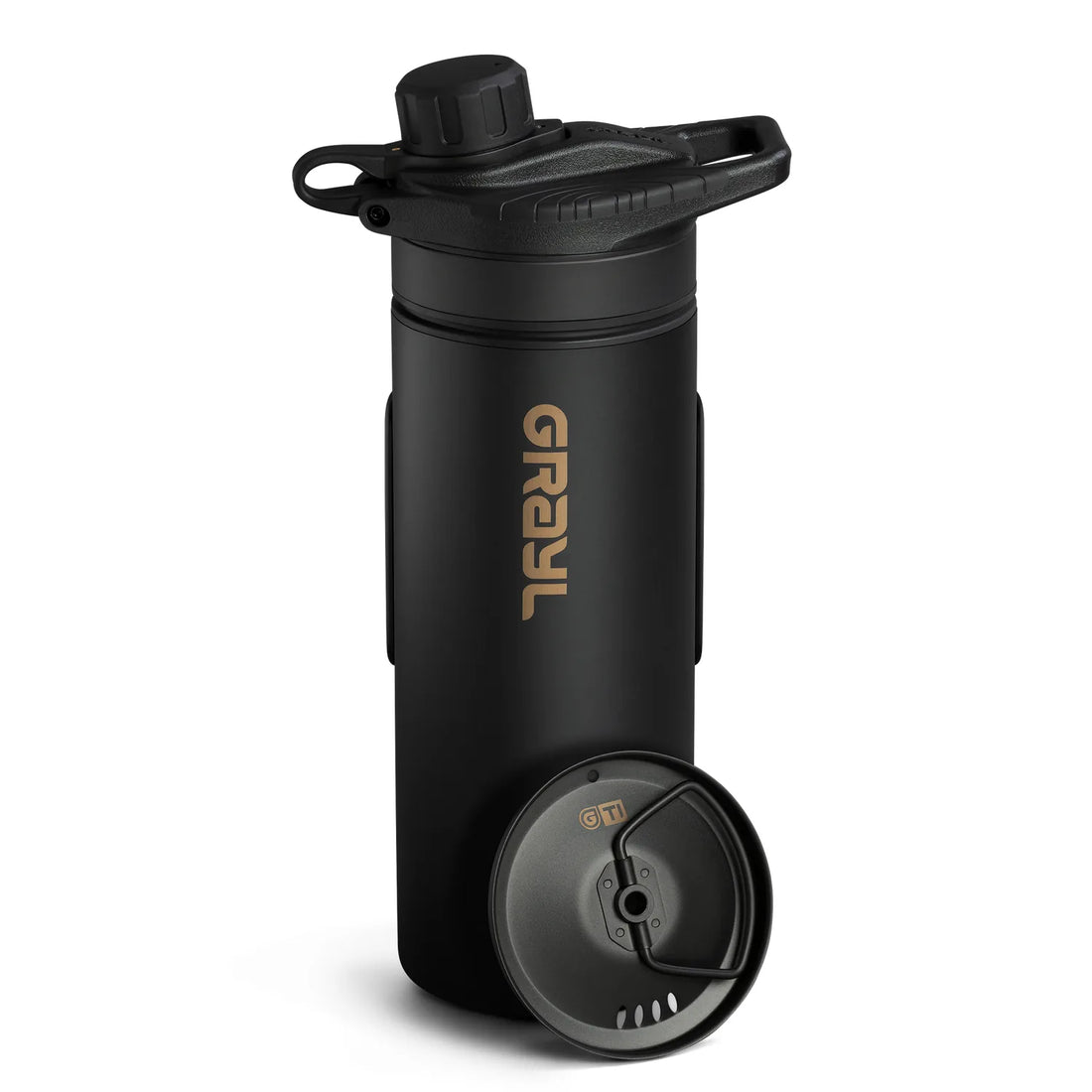 GRAYL 24oz GeoPress Ti Purifier Black Edition with gold laser etching