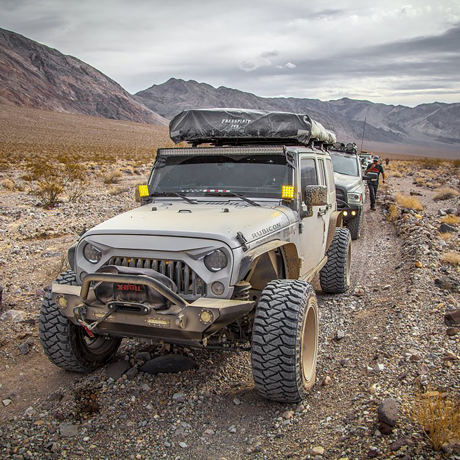 Off-Road Jeep with rooftop tent